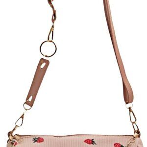 Premium Corduroy Strawberry Bag - Charming Small Handbag with Adjustable Straps